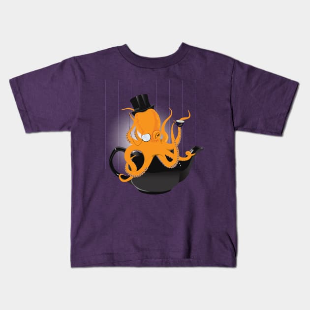 Oc-tea-pus Kids T-Shirt by PixelGum